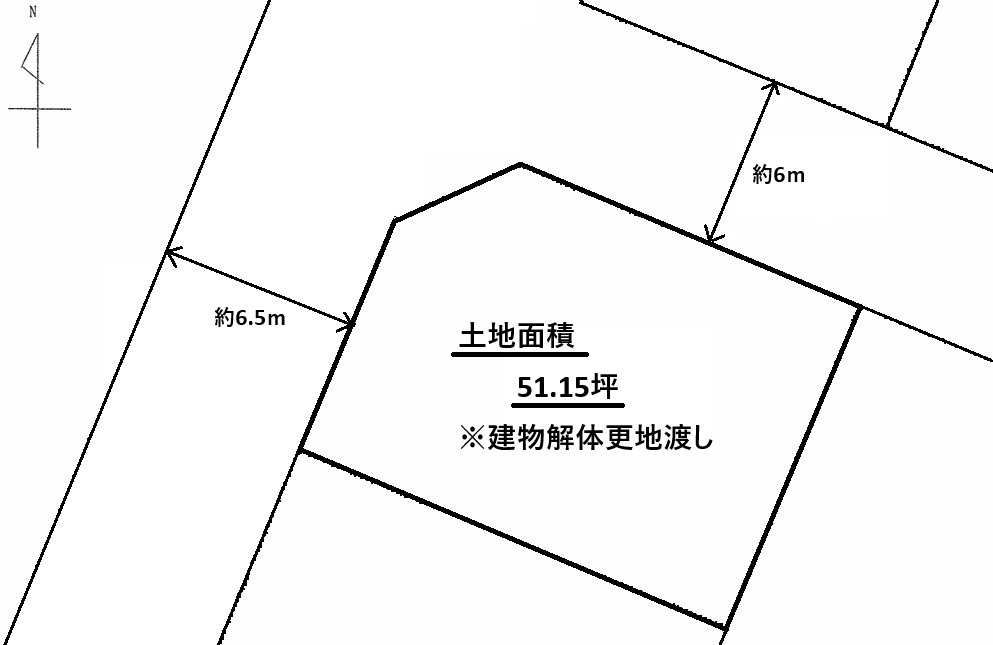 山形市江俣2（57.17坪）1,350万円　建物解体更地渡し